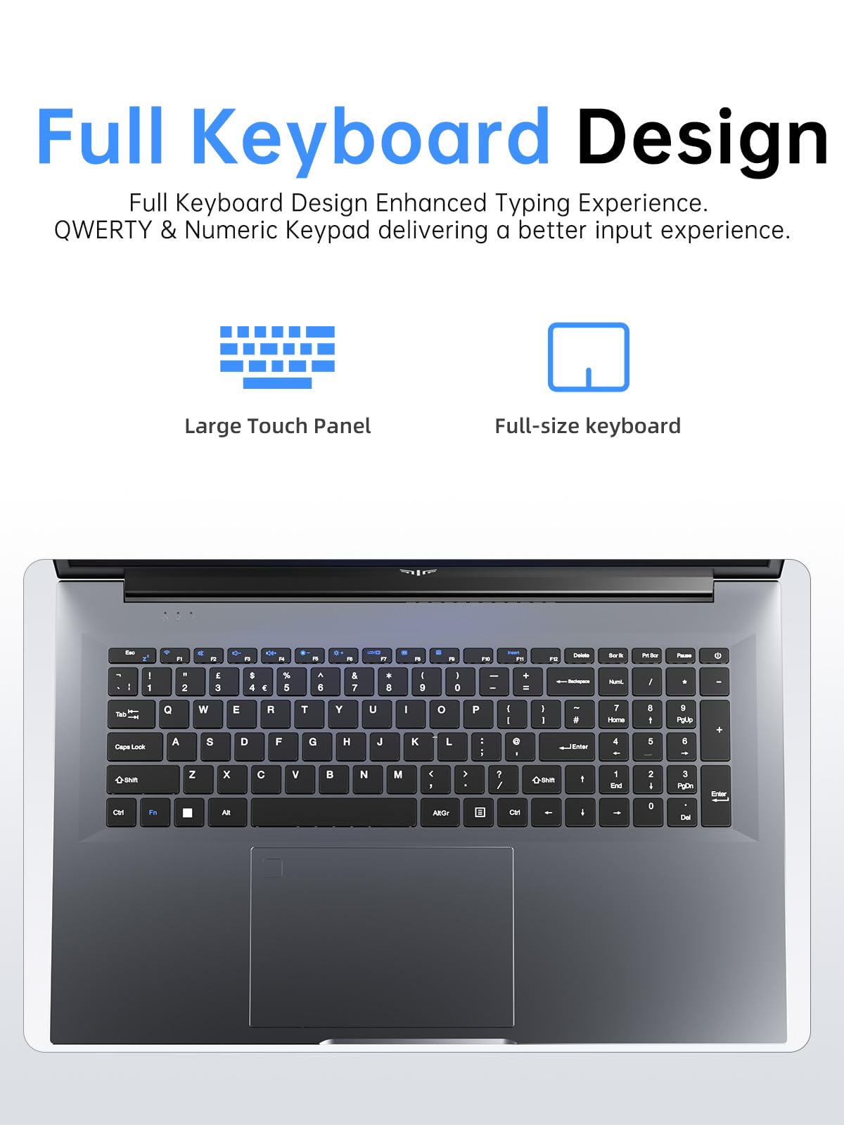 18.5-inch Intel laptop with full-size keyboard and large touch panel by craques