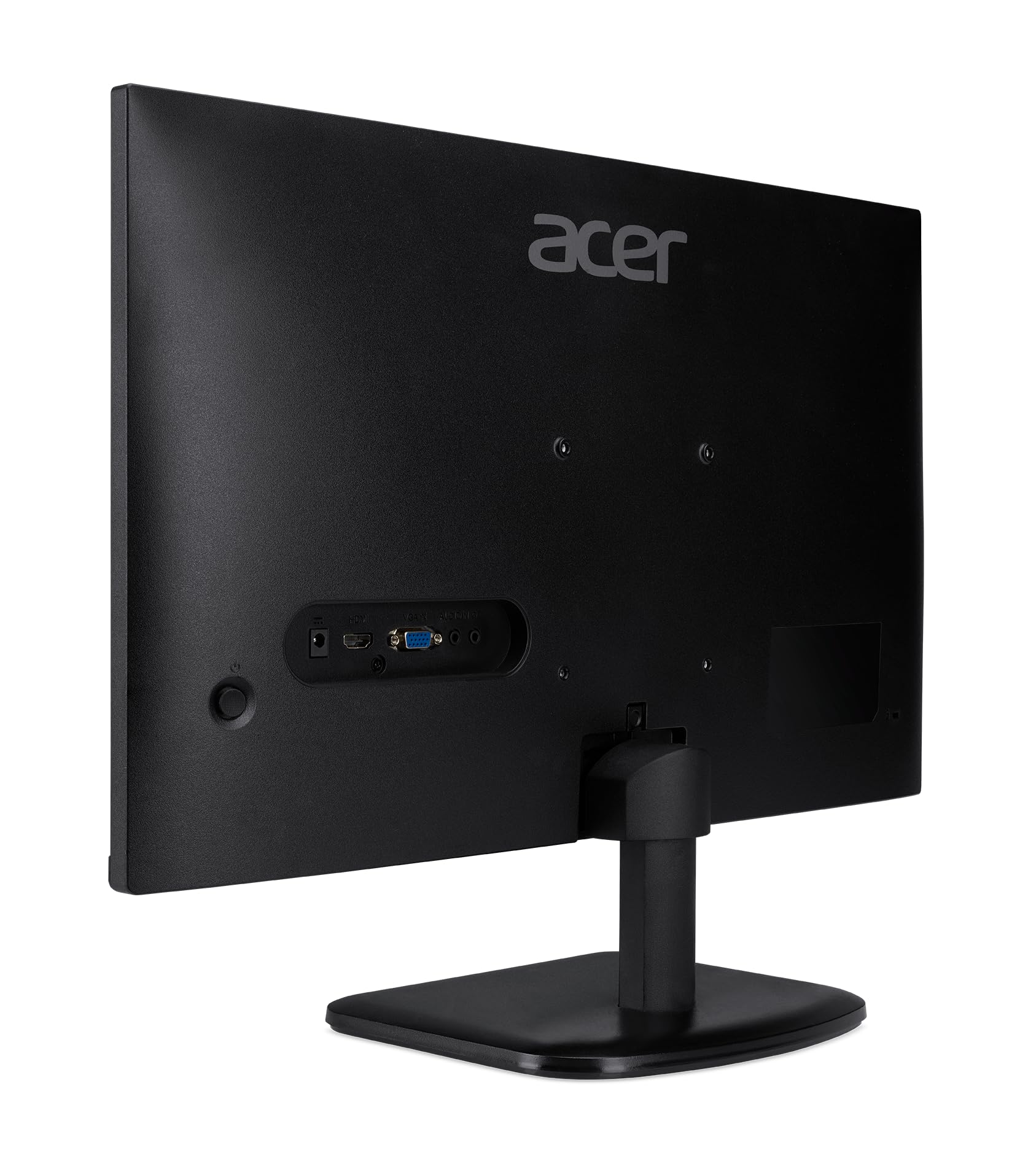 Back view of Acer 27 inch gaming monitor showing ports and stand in black 