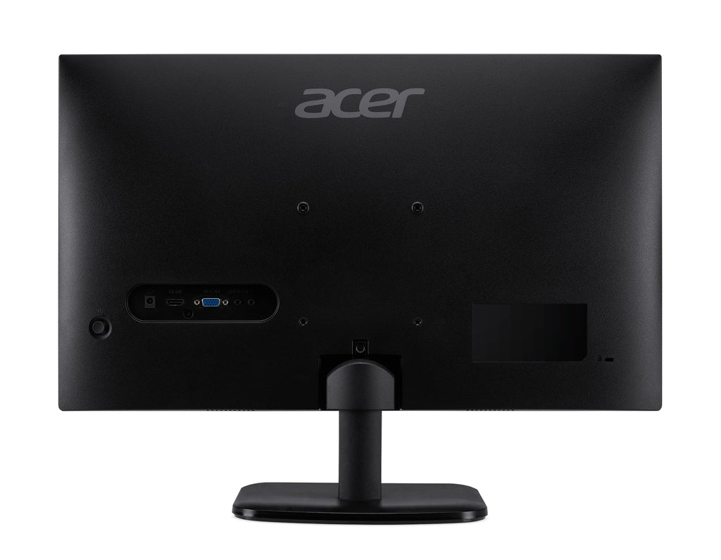 Rear view of Acer 27 inch gaming monitor showing ports and stand in black finish
