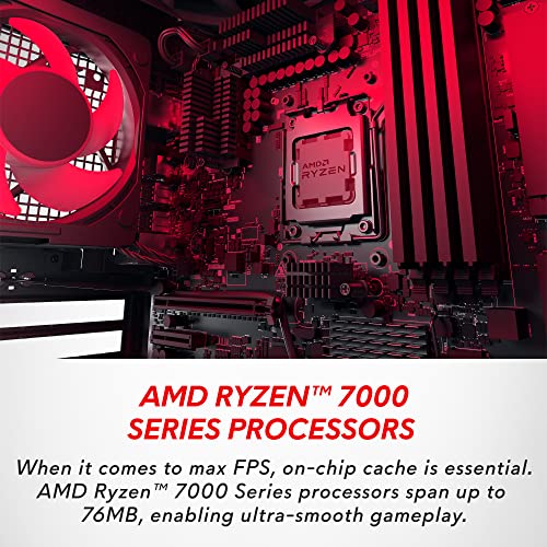 Close-up of AMD Ryzen 7000 series processor inside Alienware Aurora R15 gaming desktop with red lighting