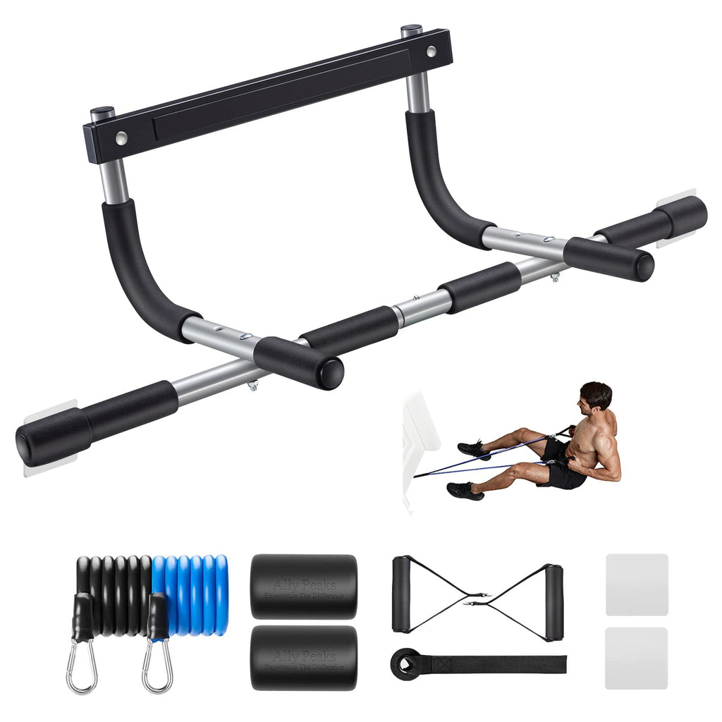 Craques doorway pull up bar for home gym with resistance bands and accessories for full body workout