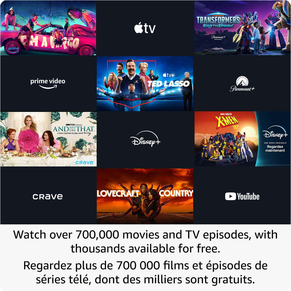 Amazon Fire TV 40 inch smart TV showing popular streaming apps like Prime Video Disney YouTube and Paramount Plus