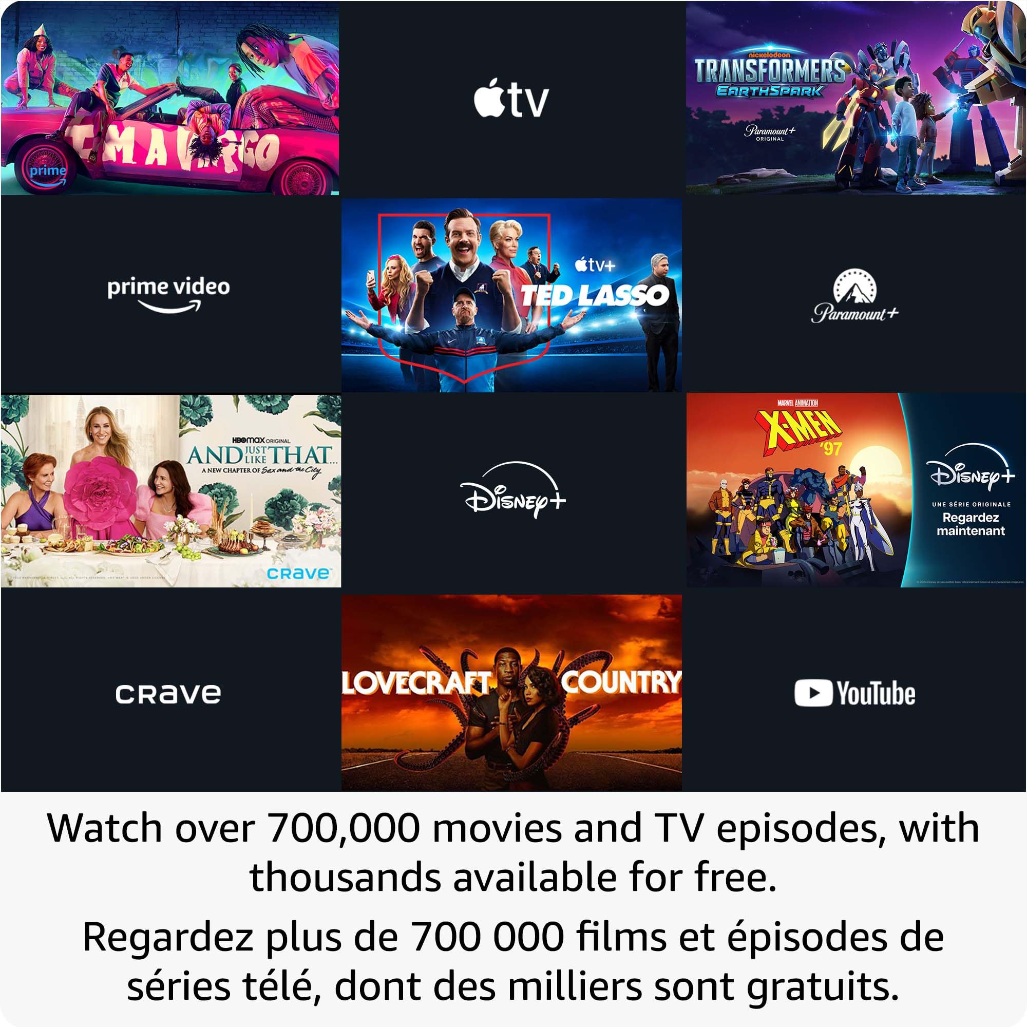 Amazon Fire TV 40 inch smart TV displaying multiple streaming service options and popular shows