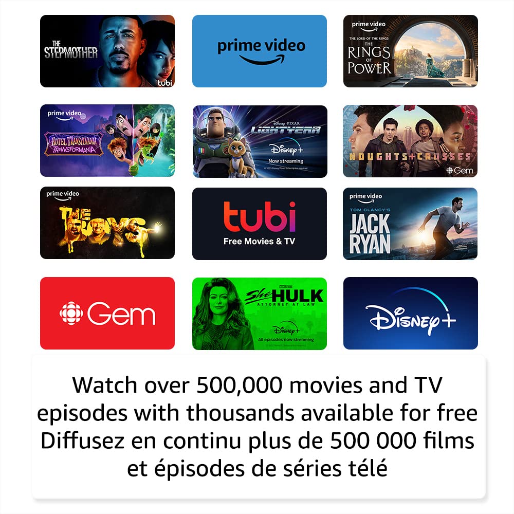 Amazon Fire TV 50 inch QLED showcasing popular streaming apps like Prime Video, Disney Plus, and Tubi