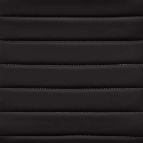 Close-up of black leather upholstery detailing on high-back executive office chair by craques