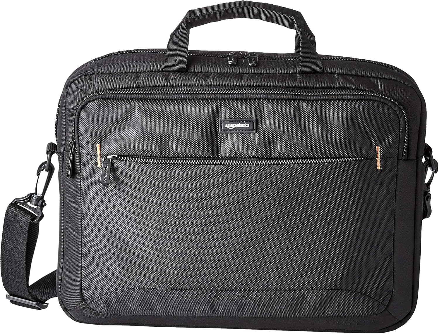 Craques black laptop carrying case 15.6 inch with shoulder strap and front zippered pockets