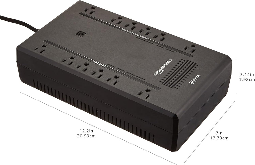 Craques black UPS battery backup for gaming with multiple power outlets and 800VA capacity