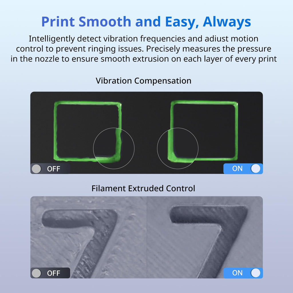 Anycubic Kobra S1 3D printer features vibration compensation and filament extruded control for smooth and precise printing