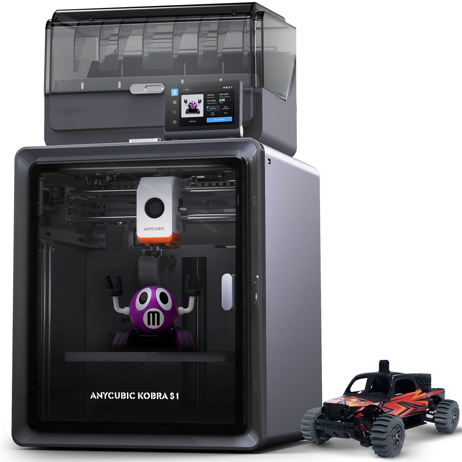 Craques Anycubic Kobra S1 3D printer with enclosed printing chamber and touchscreen display