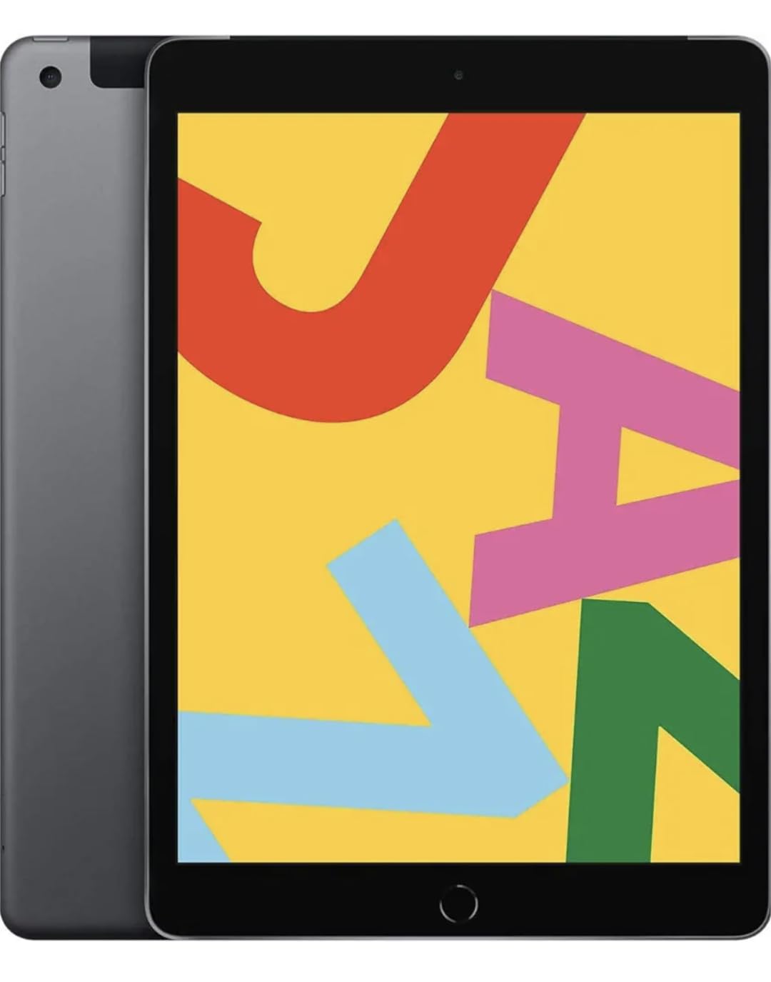 Renewed Apple iPad 10.2 inch tablet in space gray with colorful display and front camera