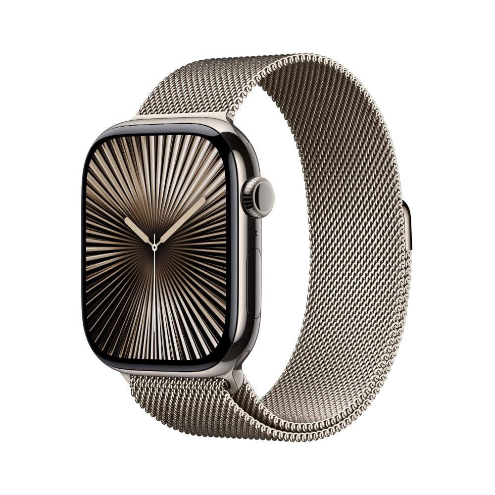 craques Apple Watch Series 10 GPS with silver stainless steel mesh band and dynamic watch face