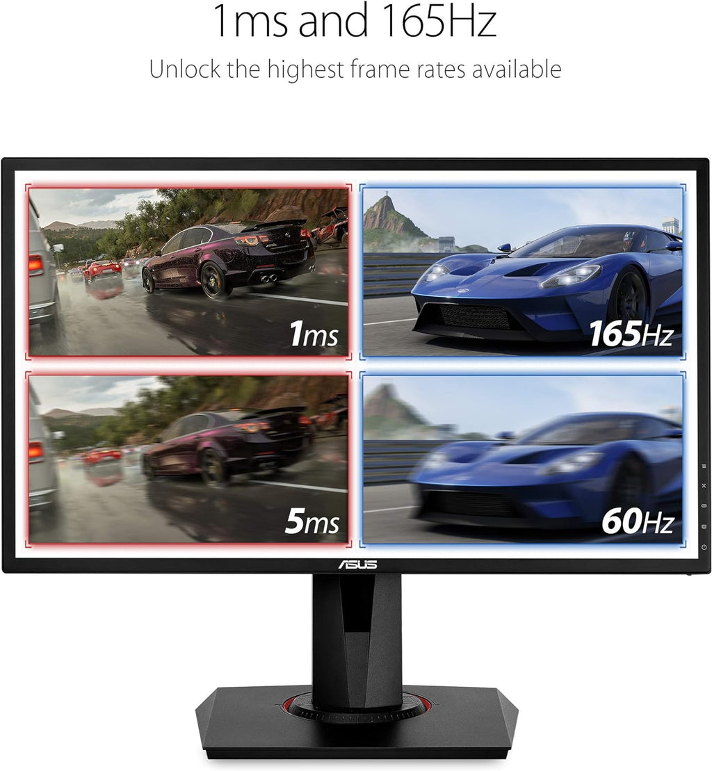 24 inch G-SYNC gaming monitor by craques displaying 1ms response time and 165Hz refresh rate for smooth gameplay