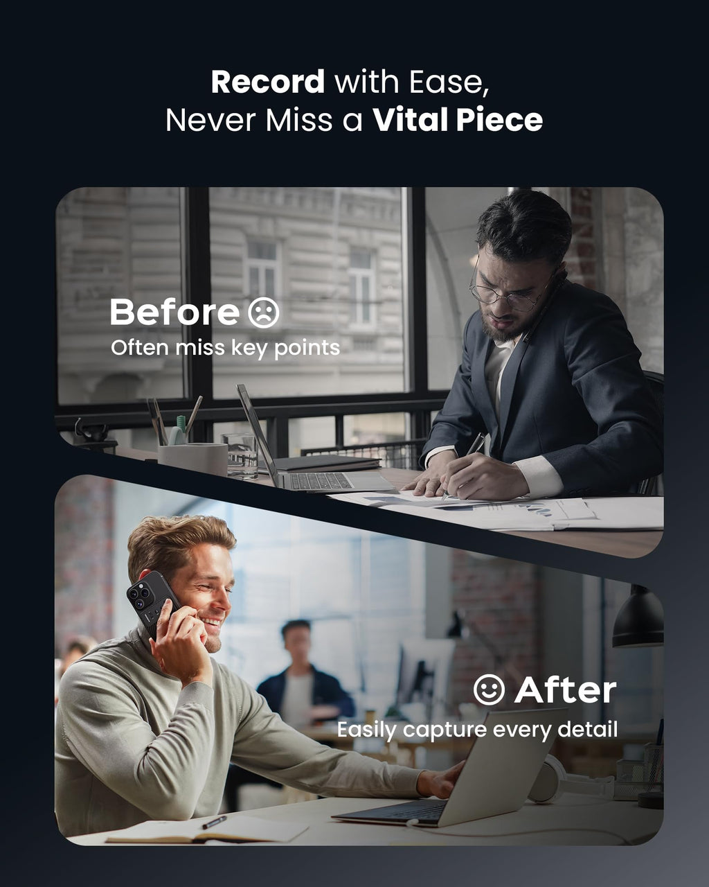 AI voice recorder with transcription helping professionals capture every detail during meetings