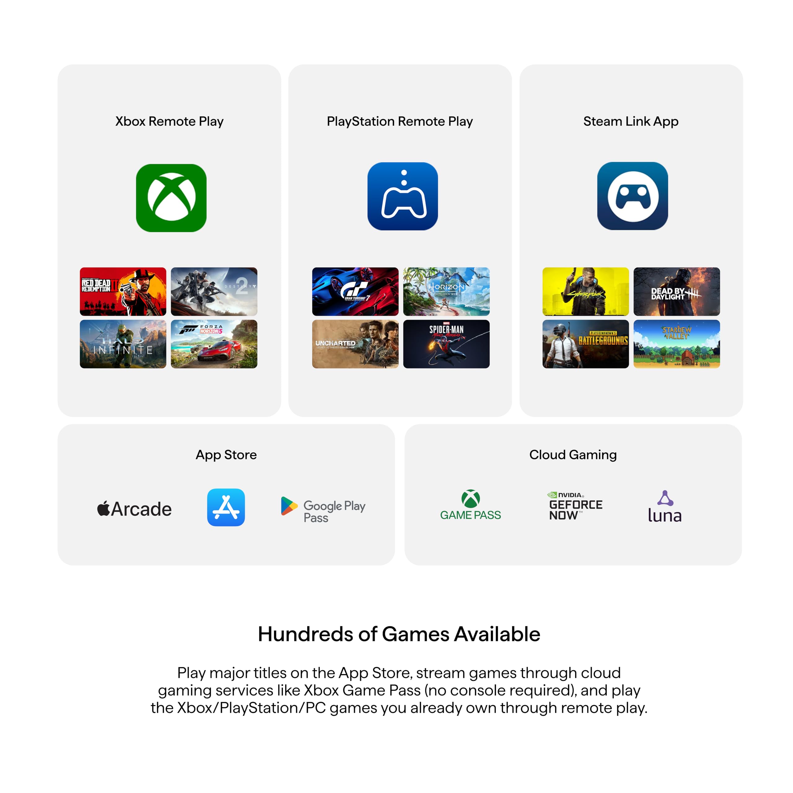 BACKBONE One controller for Android compatibility with Xbox Remote Play PlayStation Remote Play and Steam Link App