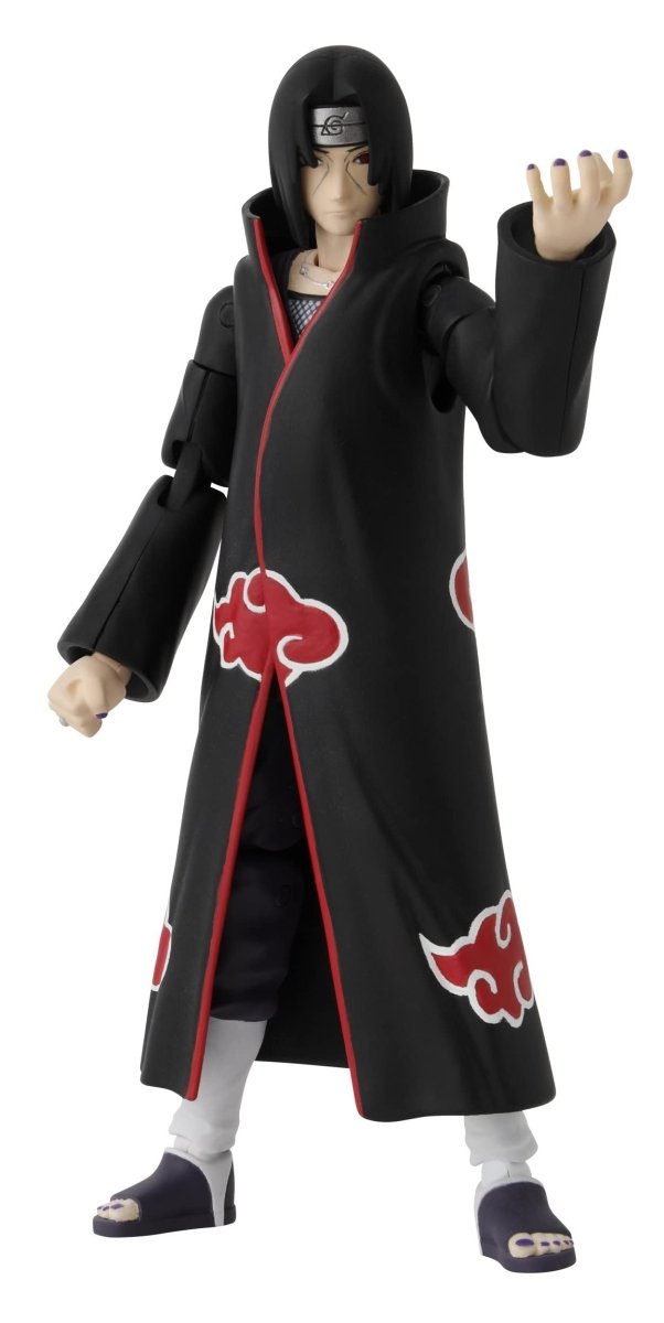 Namikaze Minato action figure by craques in black Akatsuki cloak with red clouds and posed hand