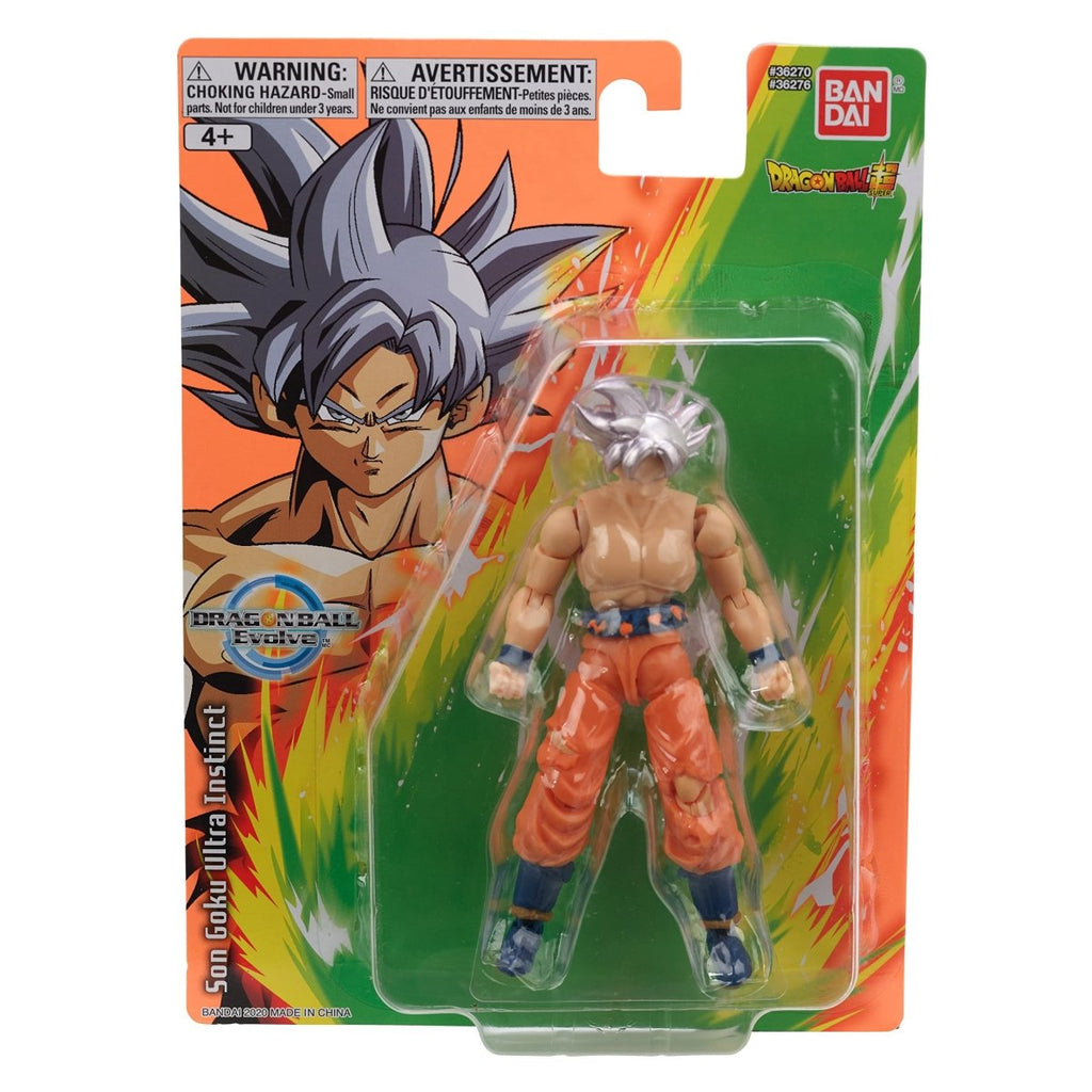 Dragon Ball Super action figure of Son Goku Ultra Instinct in orange pants by Bandai in blister packaging