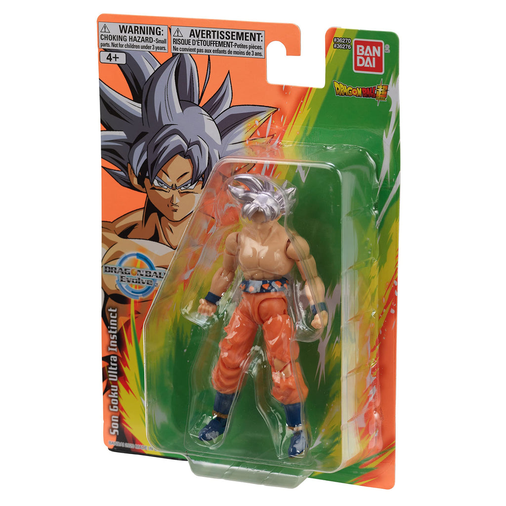 Bandai Dragon Ball Super action figure of Son Goku Ultra Instinct in orange pants and silver hair