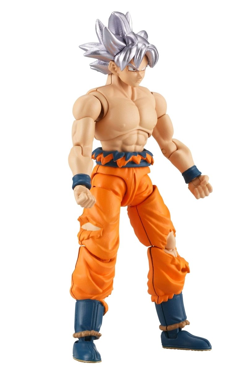 Craques Dragon Ball Super action figure featuring muscular character with silver hair and orange pants