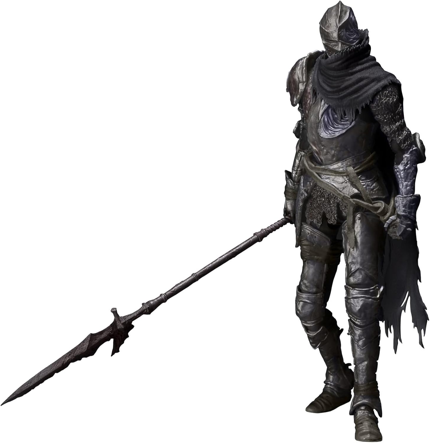 Craques Elden Ring Vyke action figure in detailed armor holding a long spear weapon