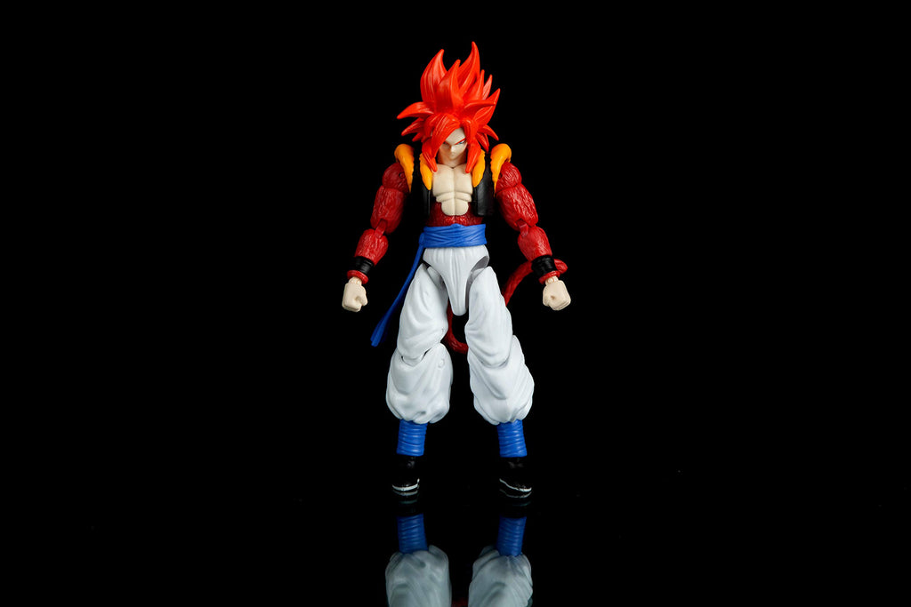 Super Saiyan 4 Gogeta action figure by craques with red hair and detailed muscular design