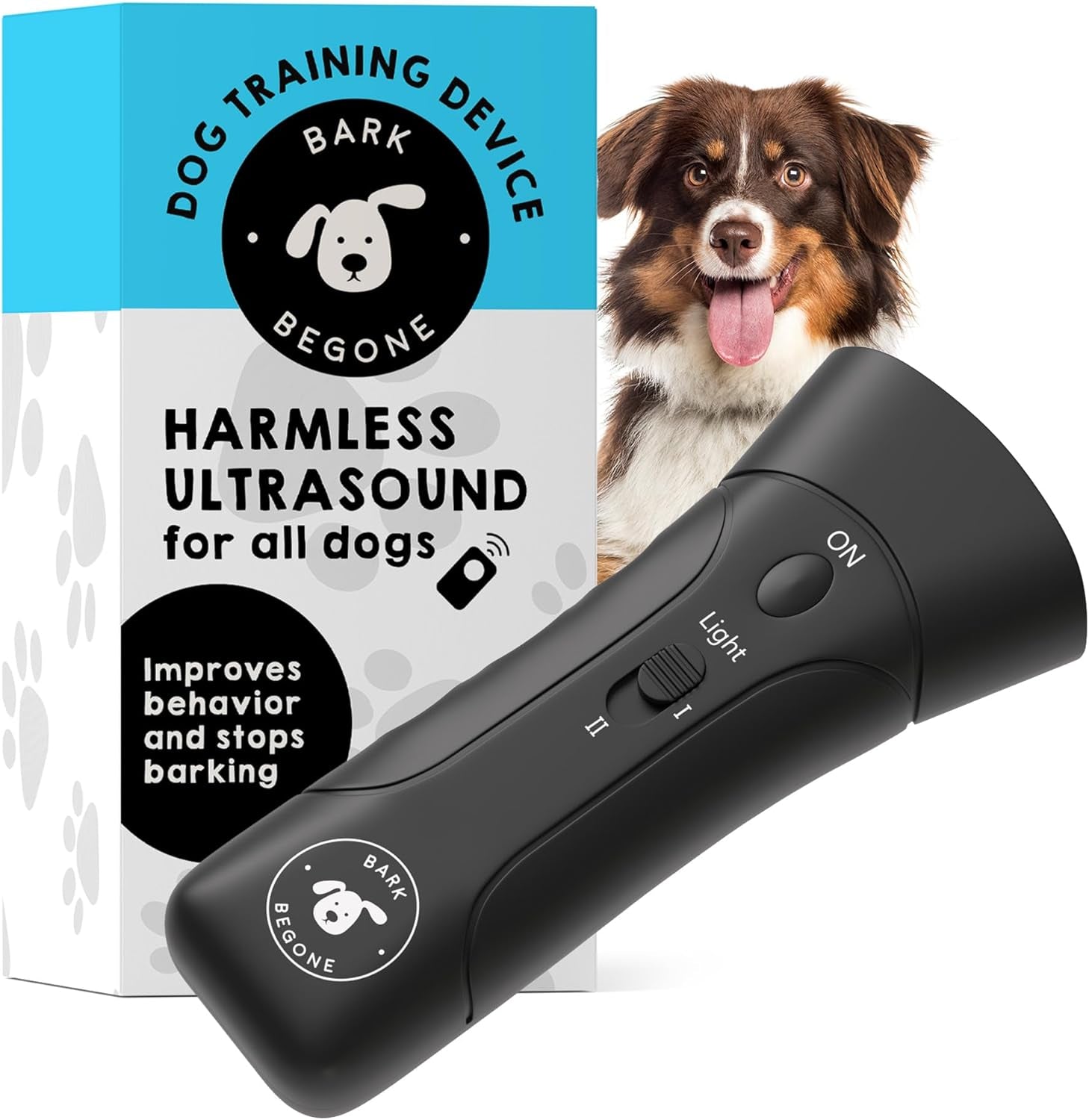 Craques ultrasonic dog bark deterrent device with harmless ultrasound and dog training packaging