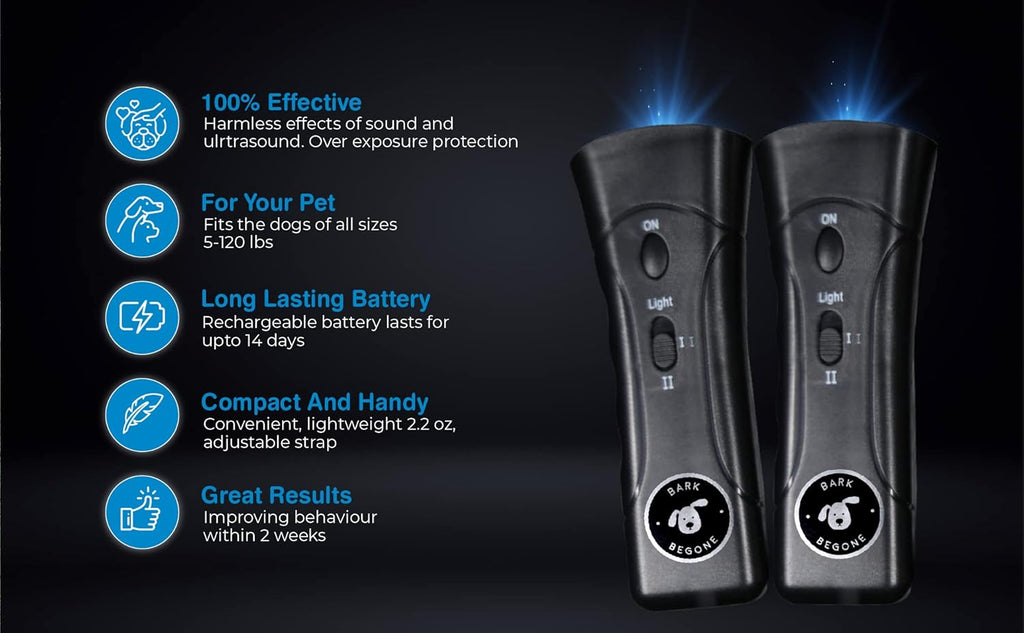 craques ultrasonic dog bark deterrent device with rechargeable battery and adjustable strap for pet training