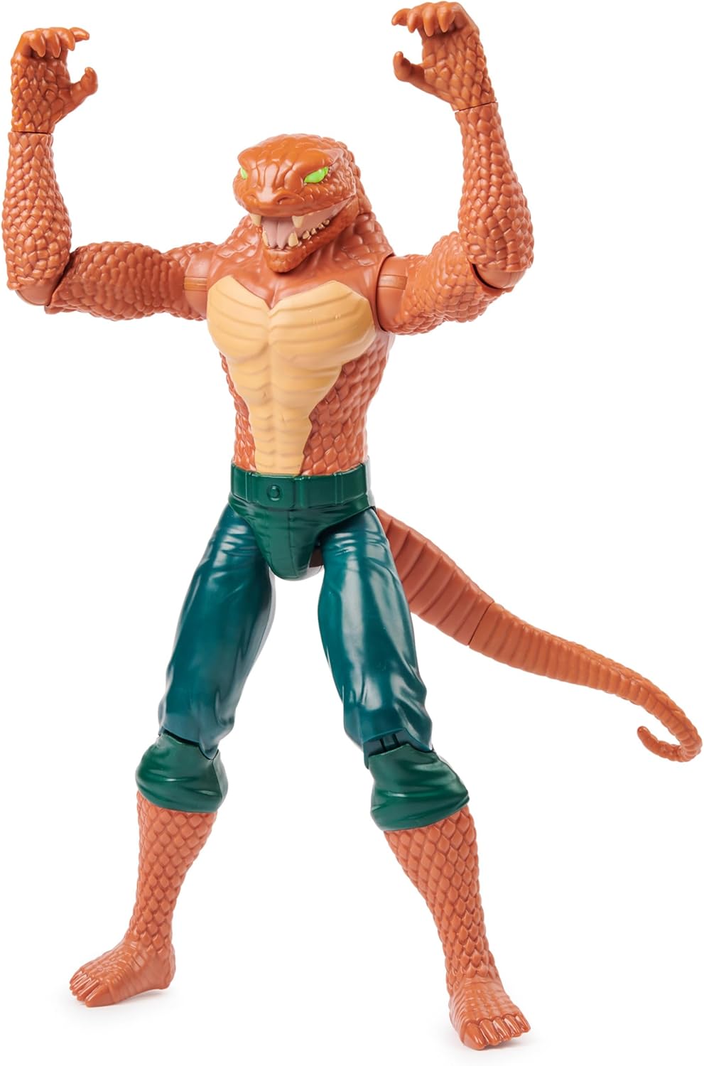 Batman 12 inch action figure set featuring a detailed reptilian villain with scaly skin and green pants