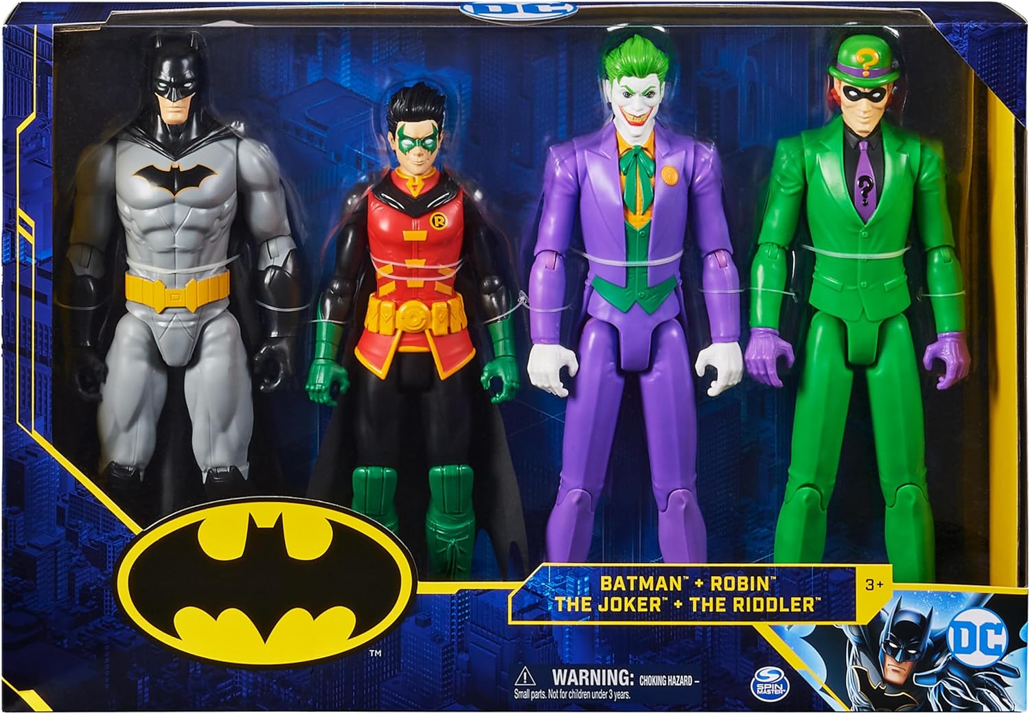 craques Batman 12 inch action figure set featuring Batman Robin The Joker and The Riddler