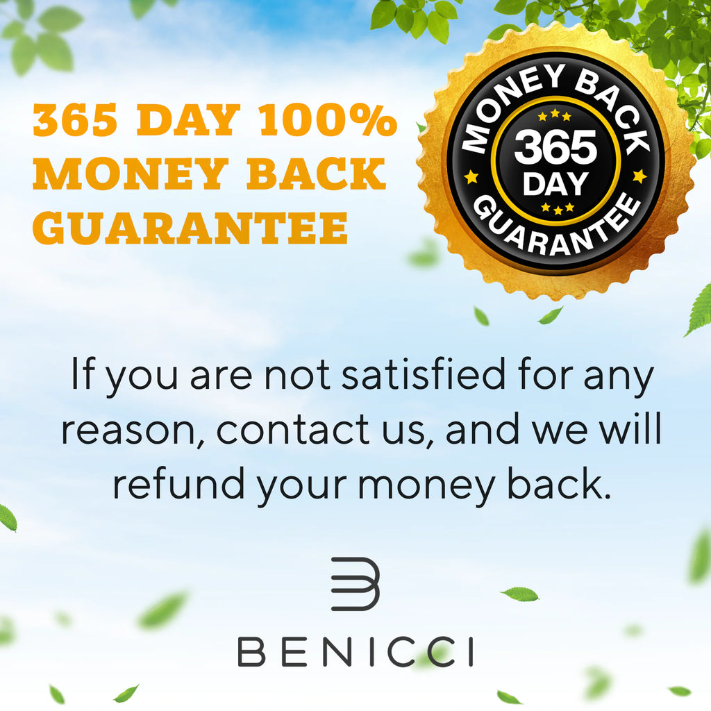365 day money back guarantee badge and satisfaction refund policy for tree swing hanging kit
