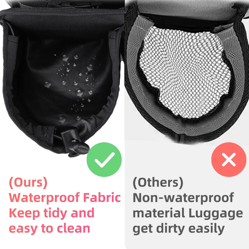 Waterproof travel cup holder for luggage with fabric that keeps contents tidy and easy to clean