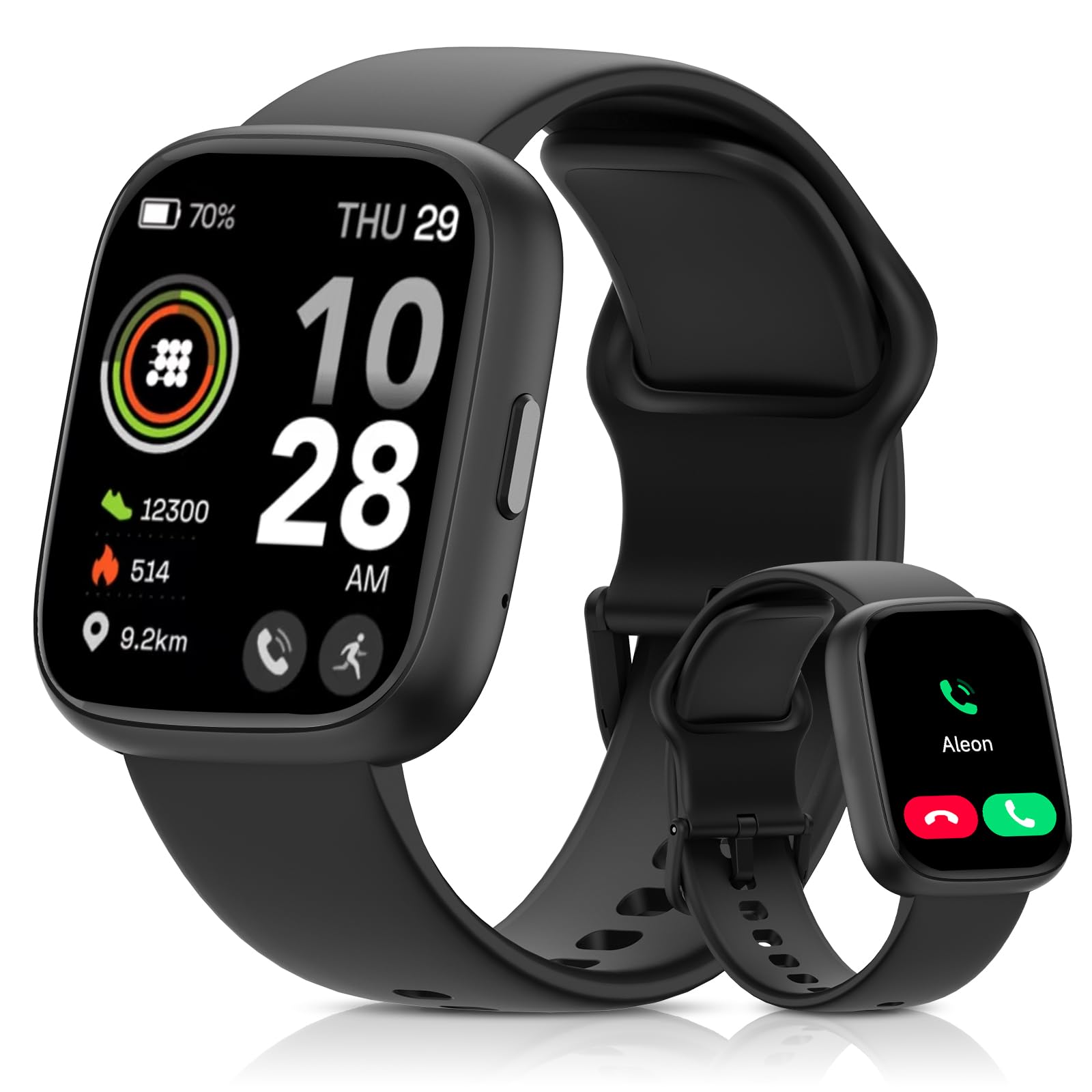 Craques black bluetooth calling smart watch with fitness tracking and call display features