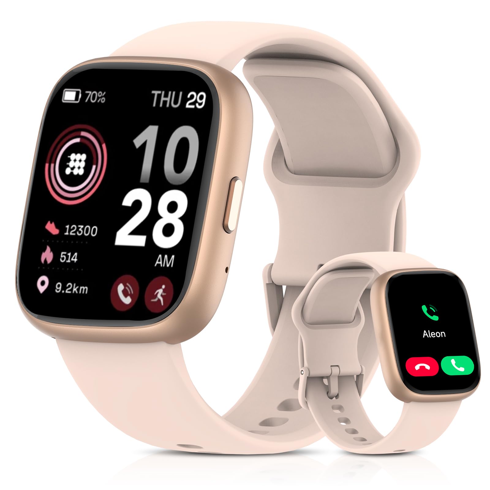 Craques bluetooth calling smart watch with fitness tracking and call answering feature in beige