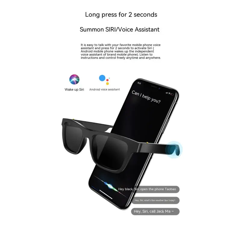 Craques Bluetooth smart glasses with headset featuring voice assistant compatibility and touch controls