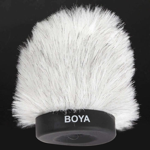 Boya Outdoor Microphone Windscreen Muff in White to Reduce Wind Noise for Clear Audio Recording