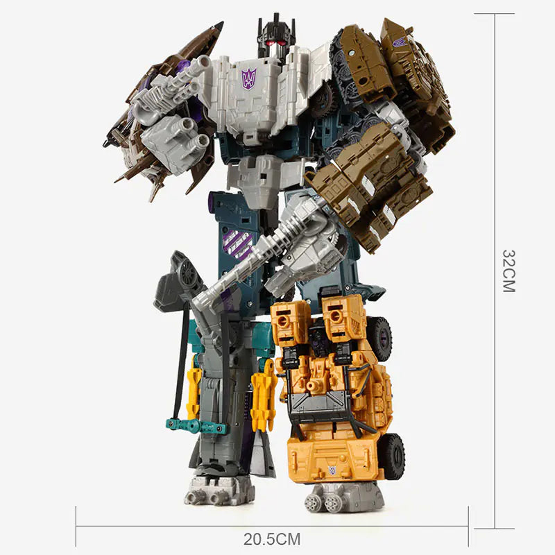 Craques 5 in 1 transformer toy robot figure with detailed armor and weapon accessories measuring 32 cm tall