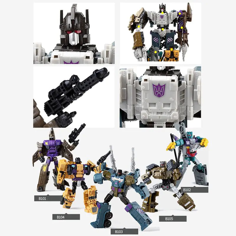 Craques 5 in 1 transformer toy with detailed robot figures and interchangeable parts