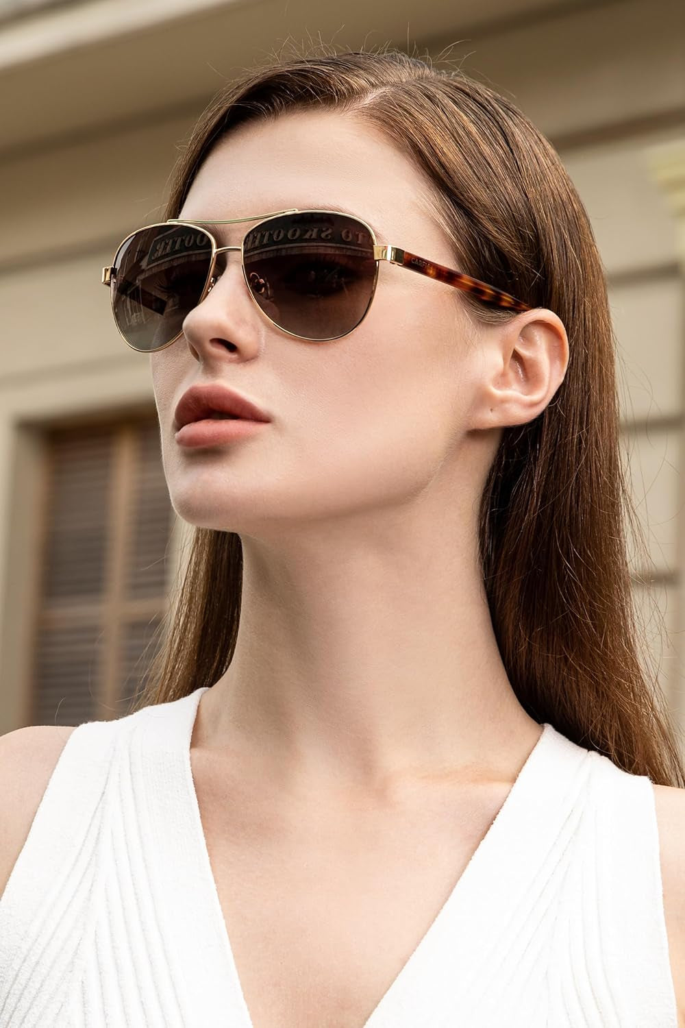 Craques stylish polarized sunglasses for women with brown lenses and tortoiseshell arms