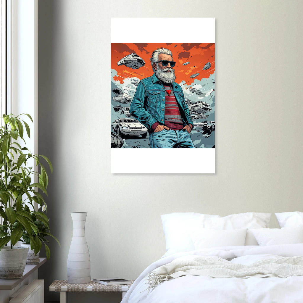 Elder Man in a Futuristic Chaos Foam Portrait - Print Material