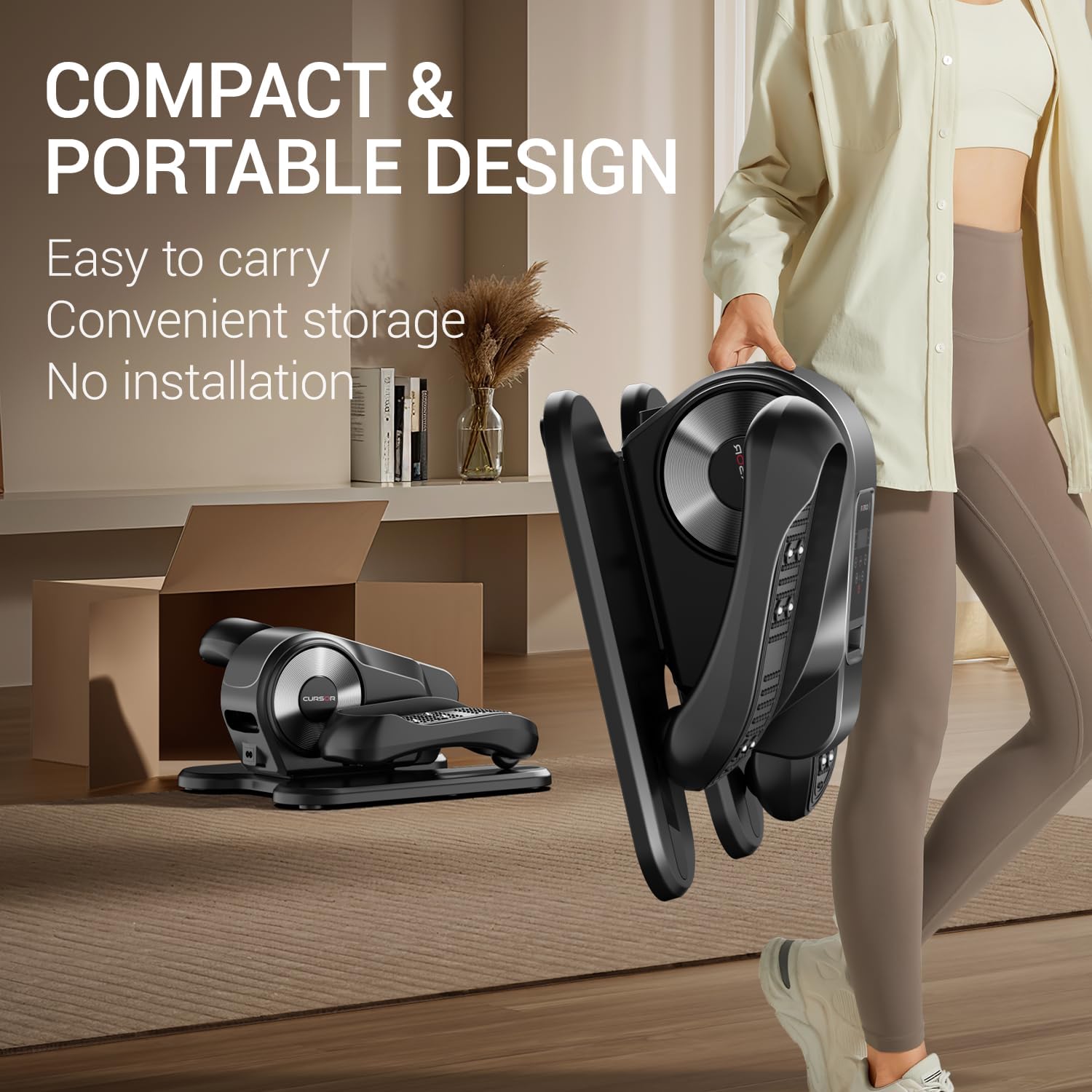 Compact and portable craques under desk elliptical machine easy to carry with no installation needed