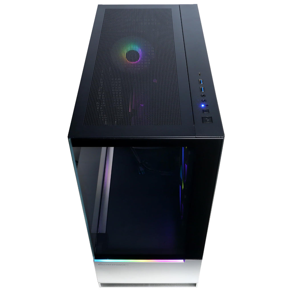 CRAQUES CYBERPOWERPC Gamer Xtreme VR gaming PC black tower case with RGB lighting and front USB ports