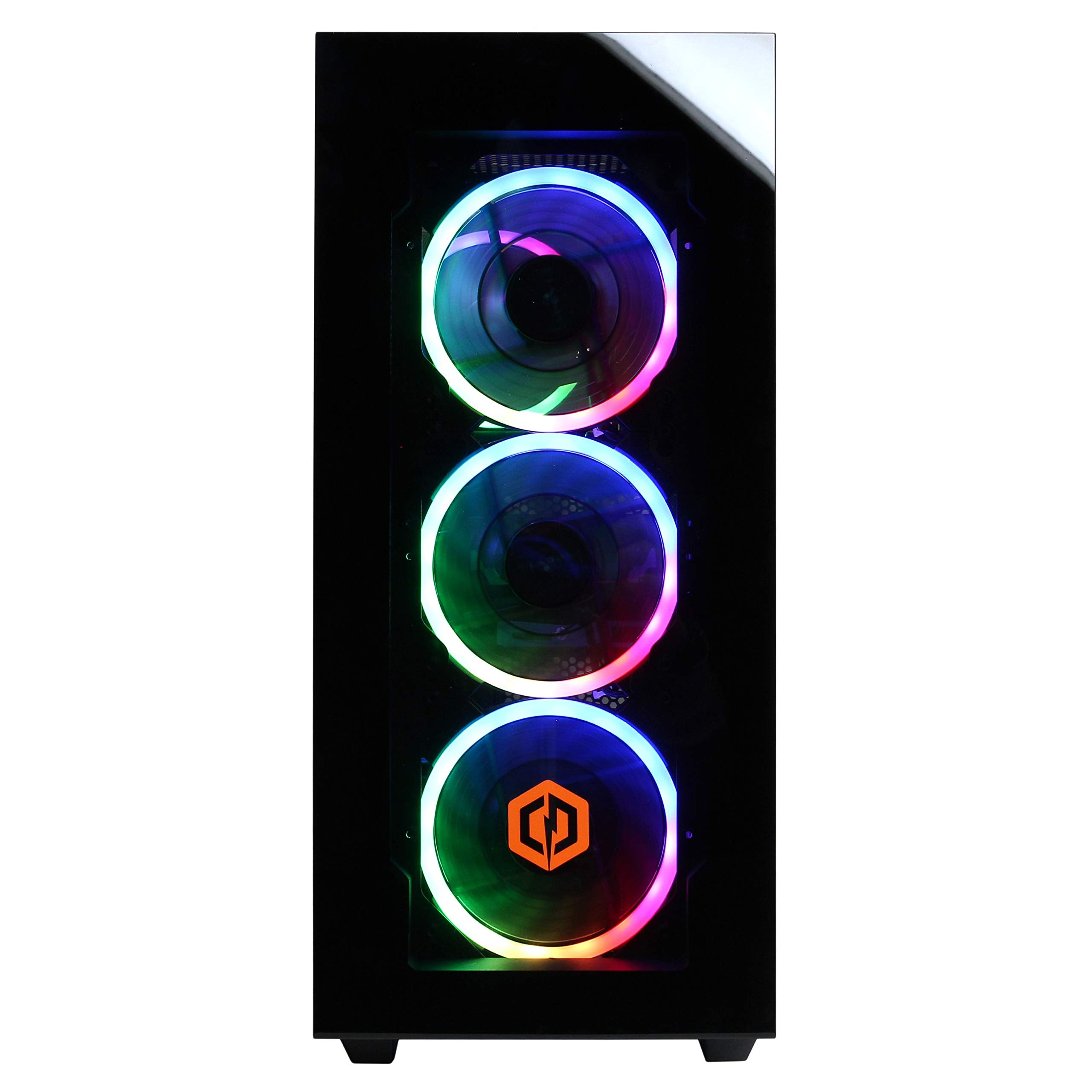 Craques high performance gaming pc with triple RGB cooling fans and sleek black case design