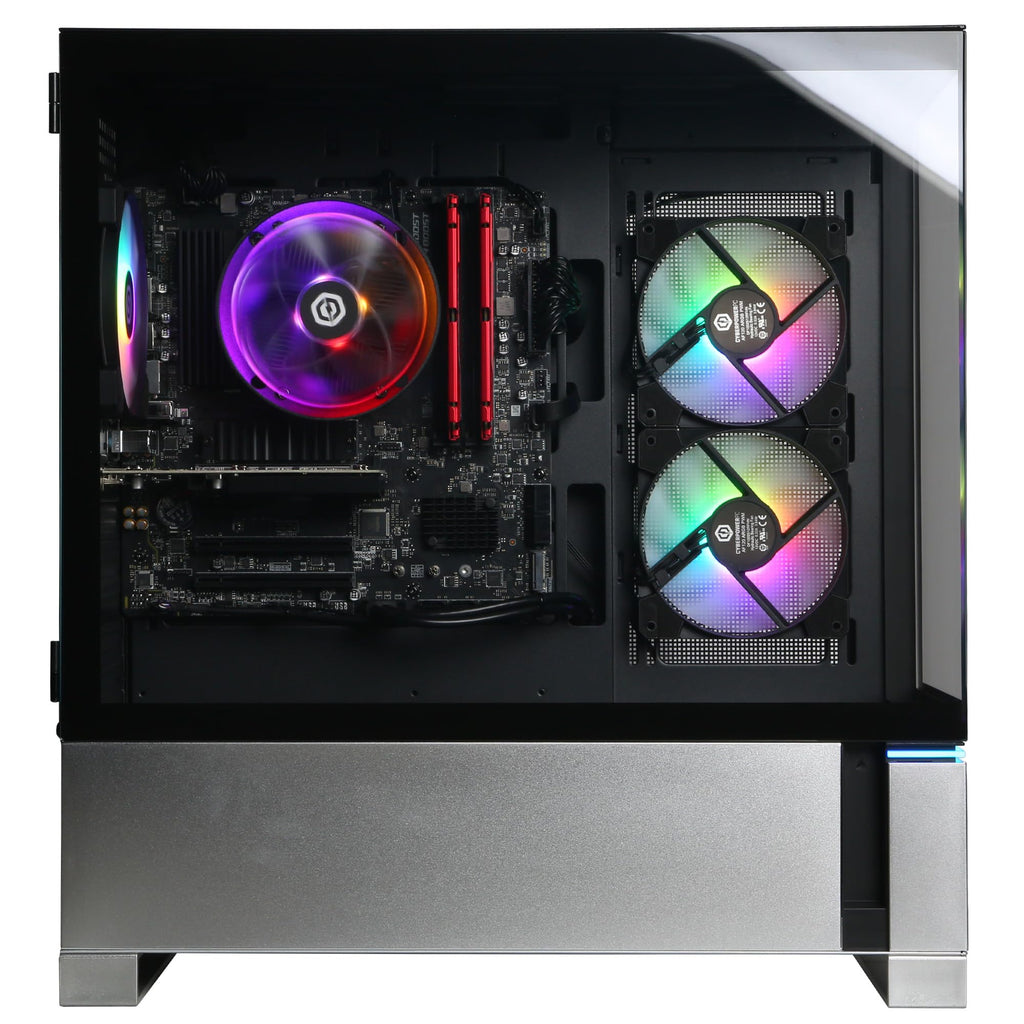 Craques high performance gaming pc with RGB cooling fans and transparent side panel