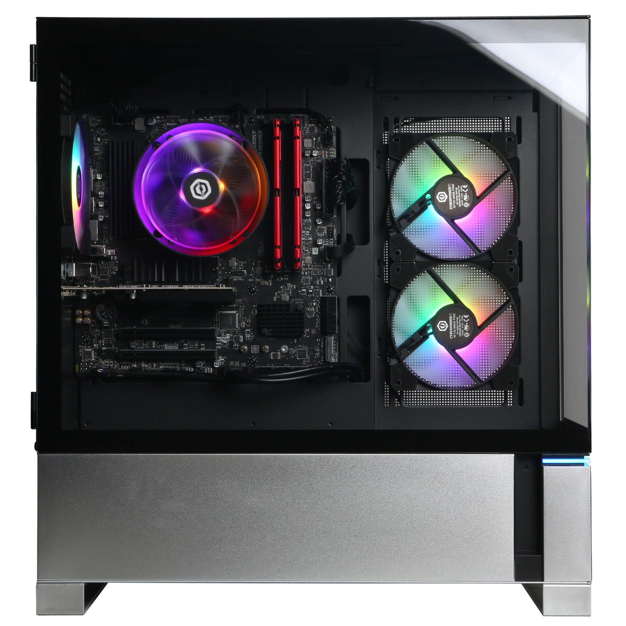 Craques high performance gaming pc with RGB cooling fans and transparent side panel