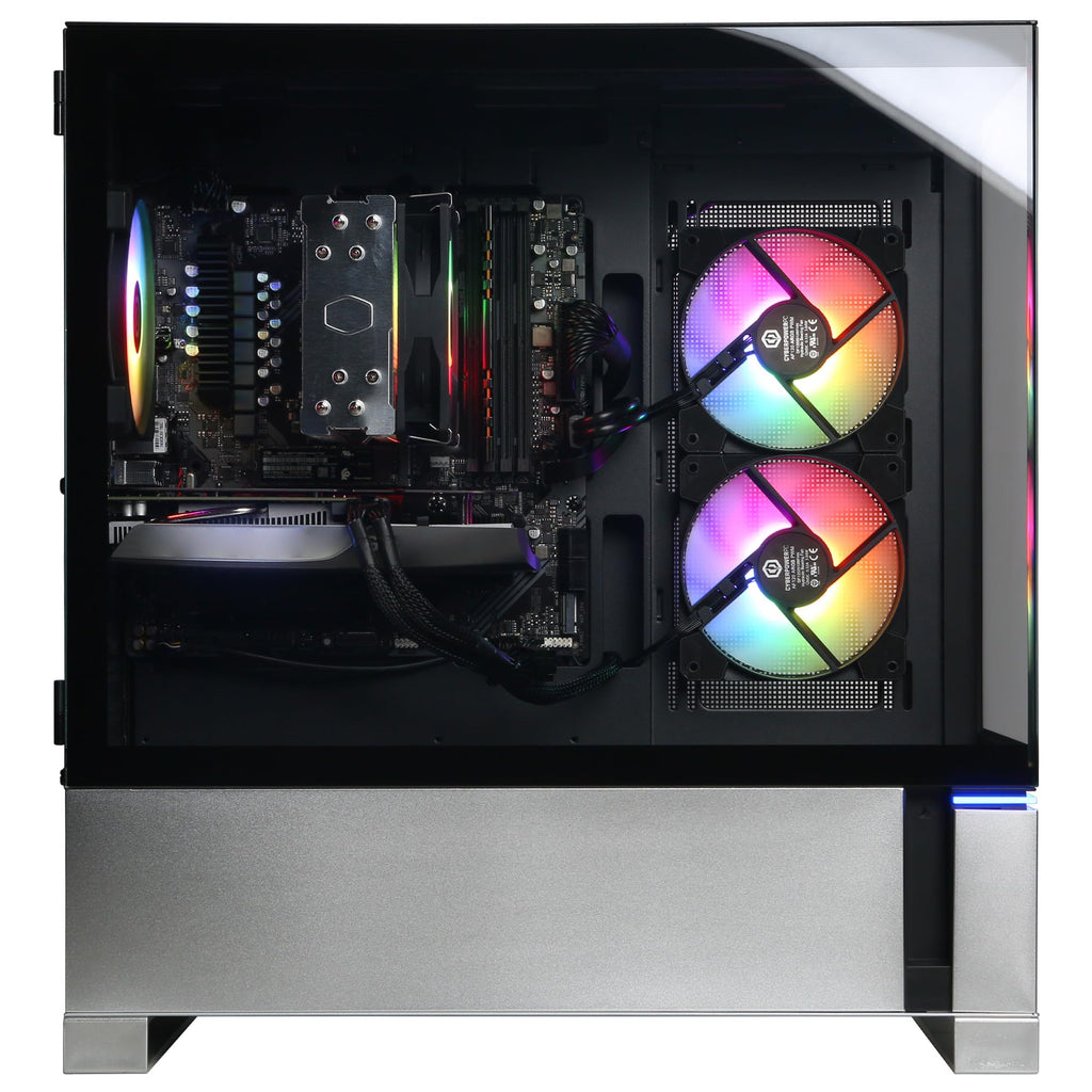 Craques high performance gaming pc with dual RGB cooling fans and transparent side panel