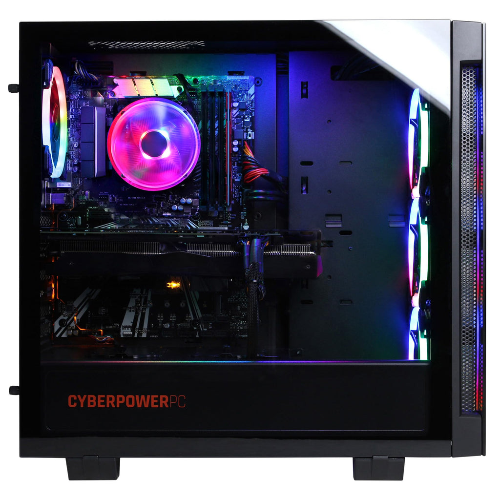 Craques high performance gaming pc with transparent side panel and colorful RGB cooling fans