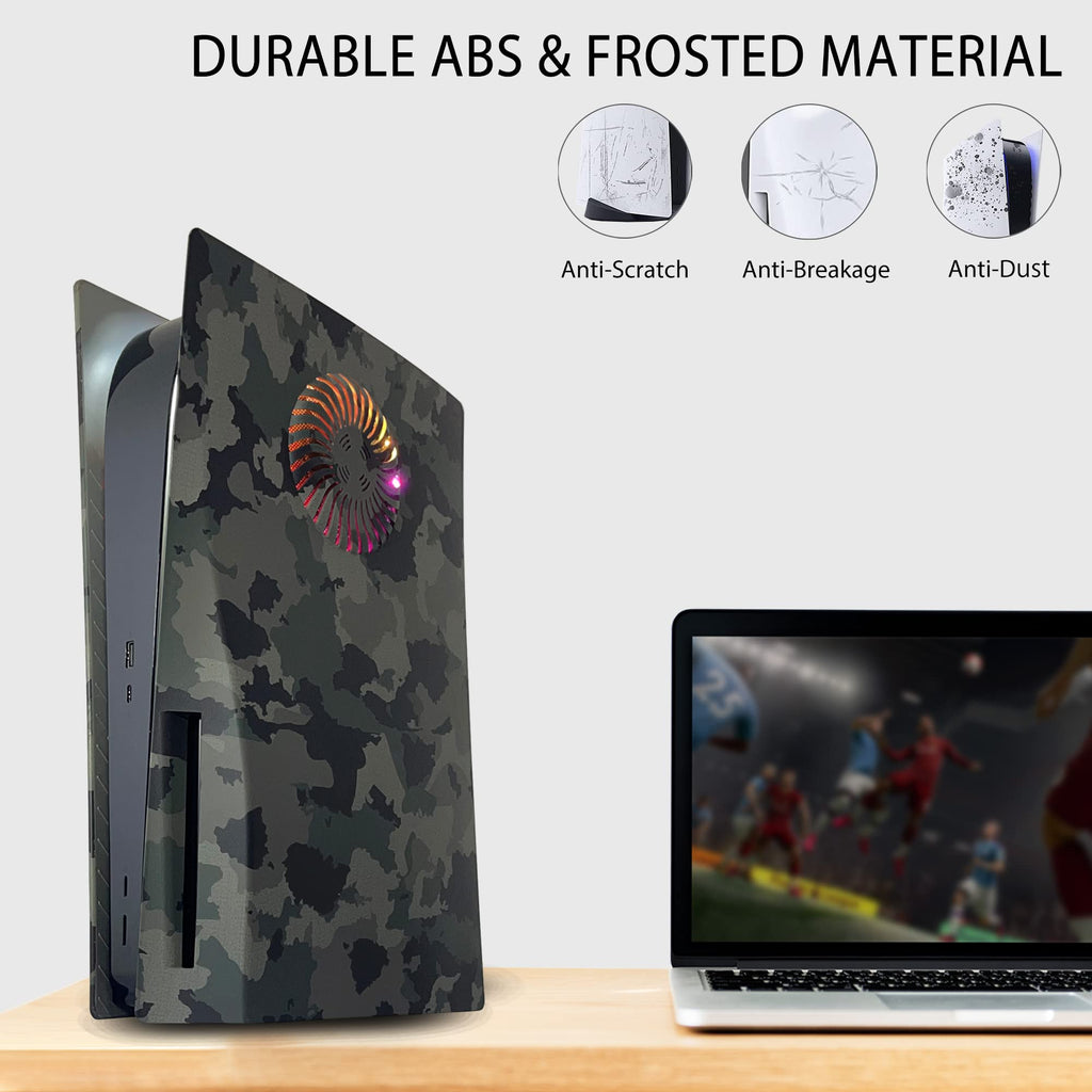 Craques PS5 faceplate with RGB lighting in camo design made of durable ABS and frosted material