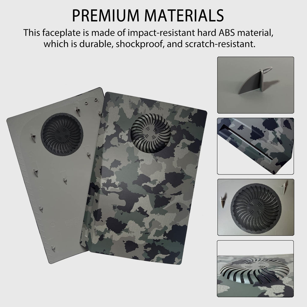 Craques PS5 faceplate with RGB lighting in camo design made of durable impact-resistant ABS material
