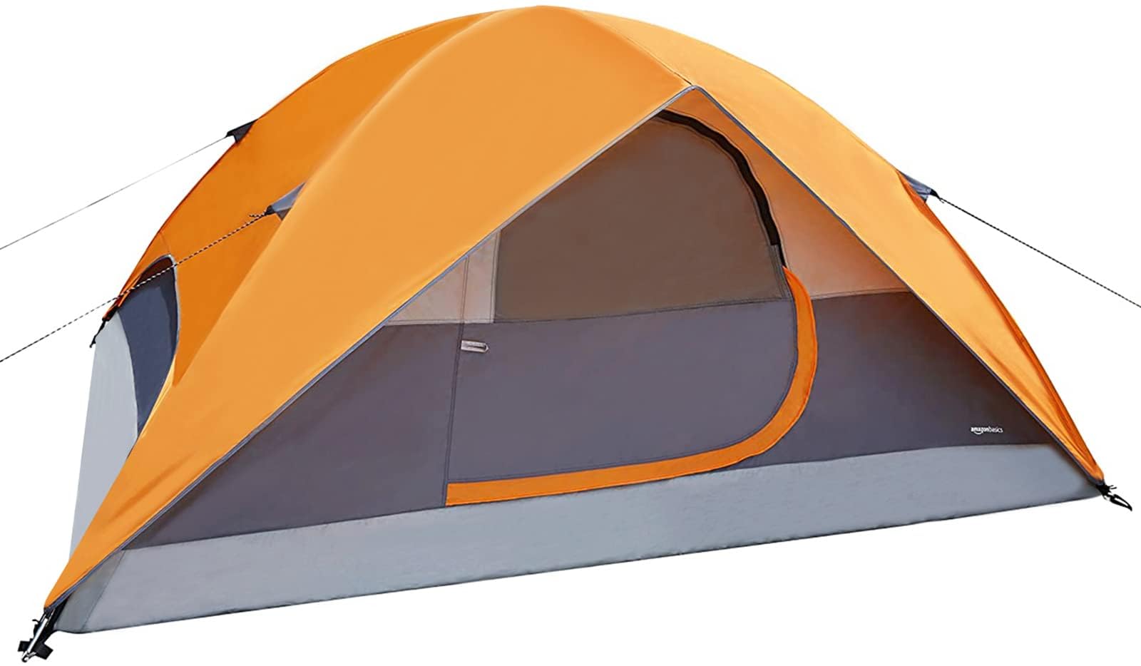 Craques dome camping tent with rainfly in orange and gray for outdoor camping