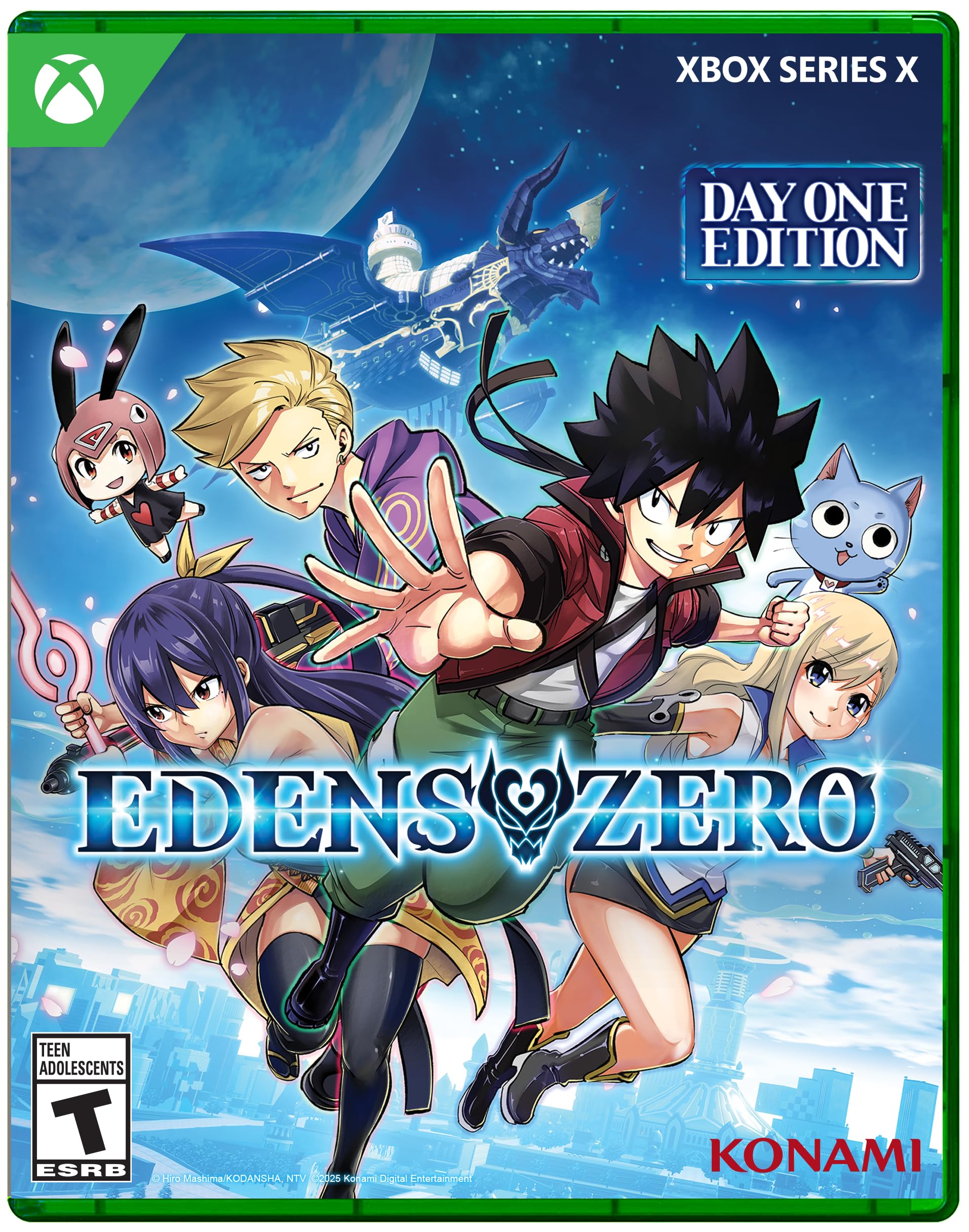 Edens Zero PS5 game cover featuring main characters with space background for Xbox Series X Day One Edition