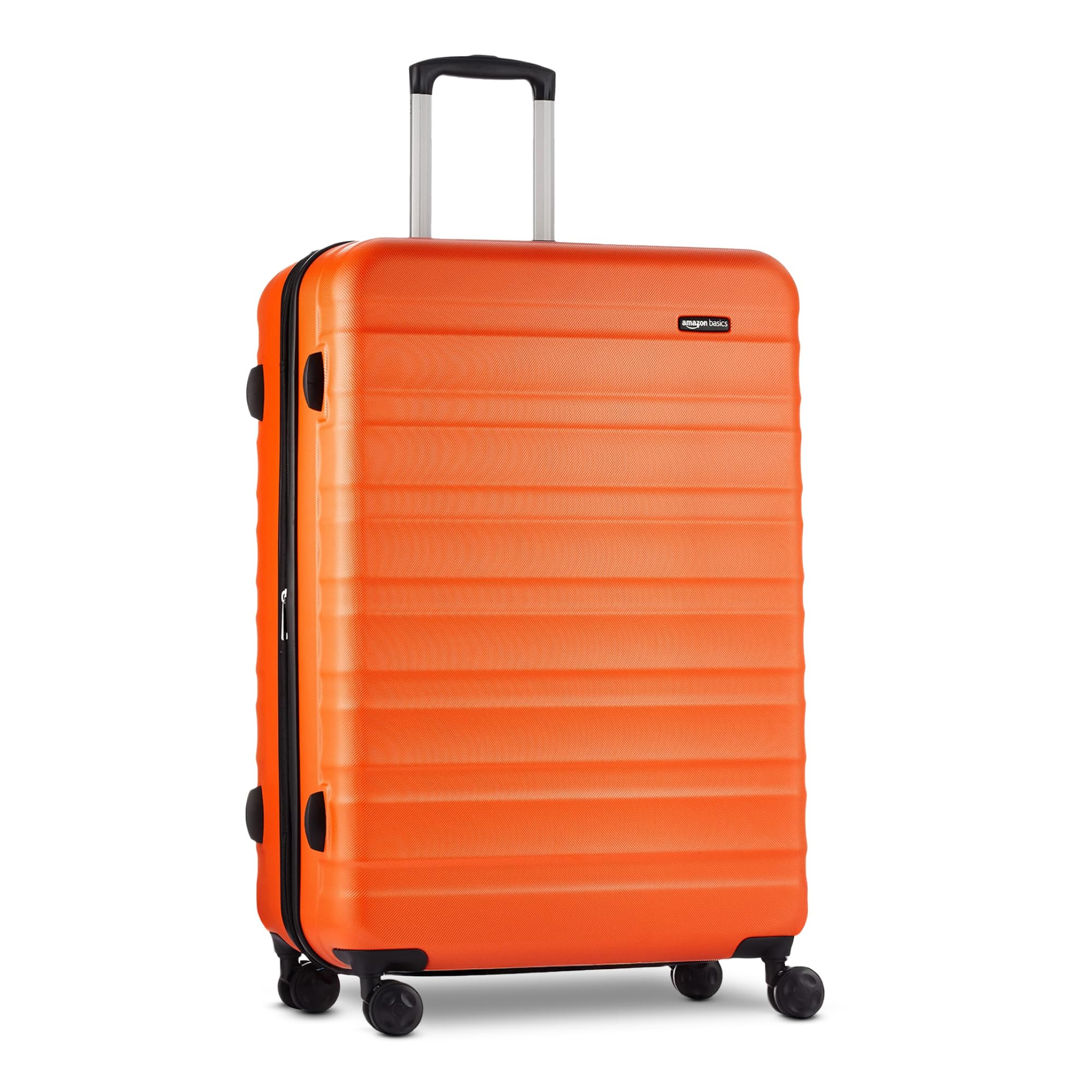 Orange expandable hardshell luggage set with telescoping handle and four spinner wheels by craques